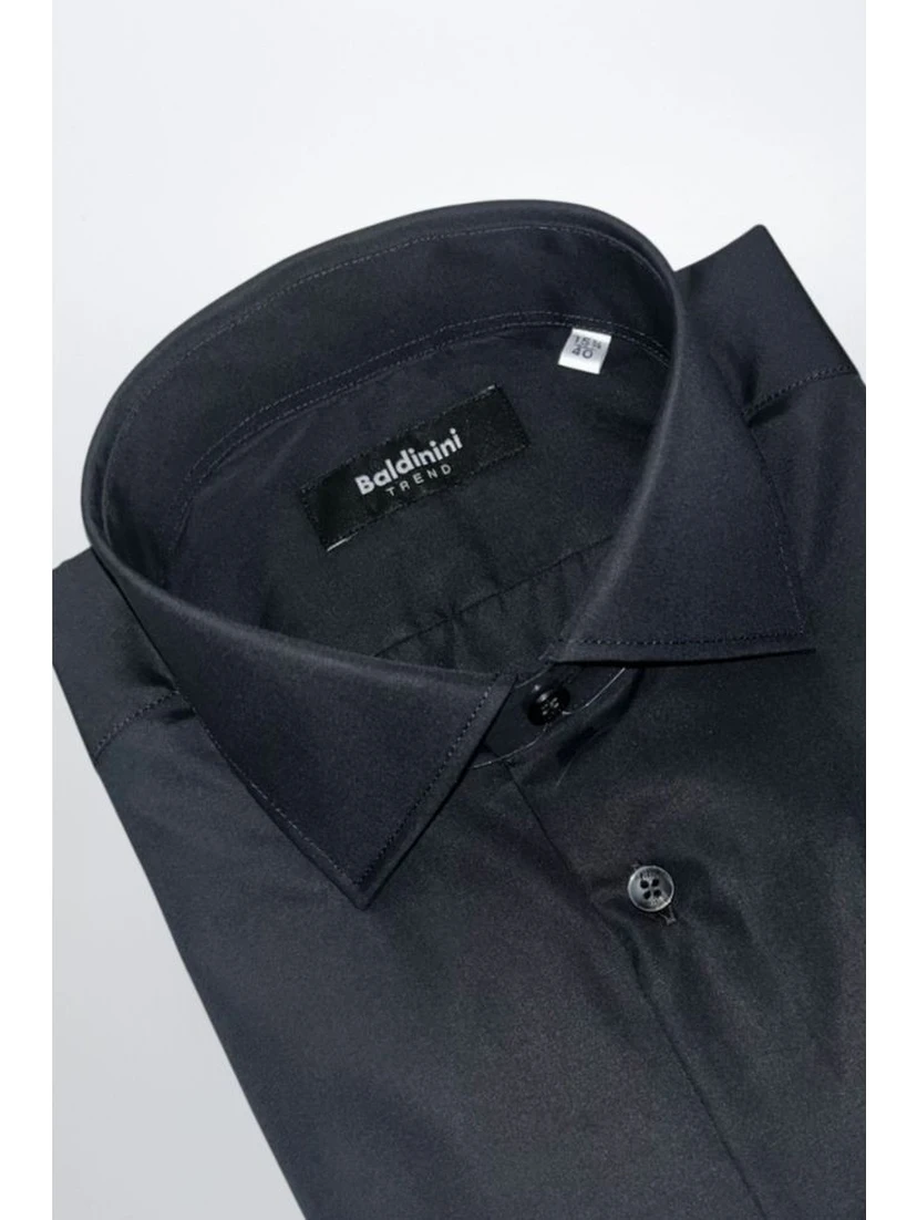 Black Cotton Men Shirt