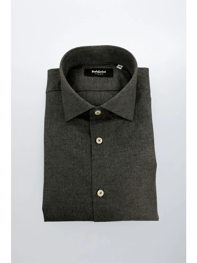 Gray Cotton Men Shirt