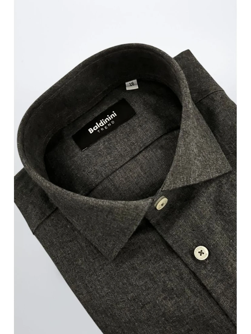 Gray Cotton Men Shirt