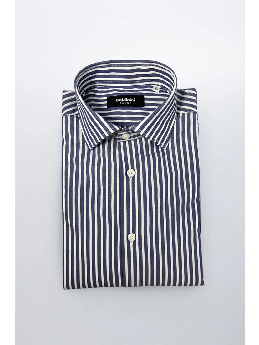Blue Cotton Men Shirt