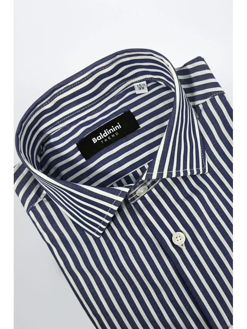 Blue Cotton Men Shirt