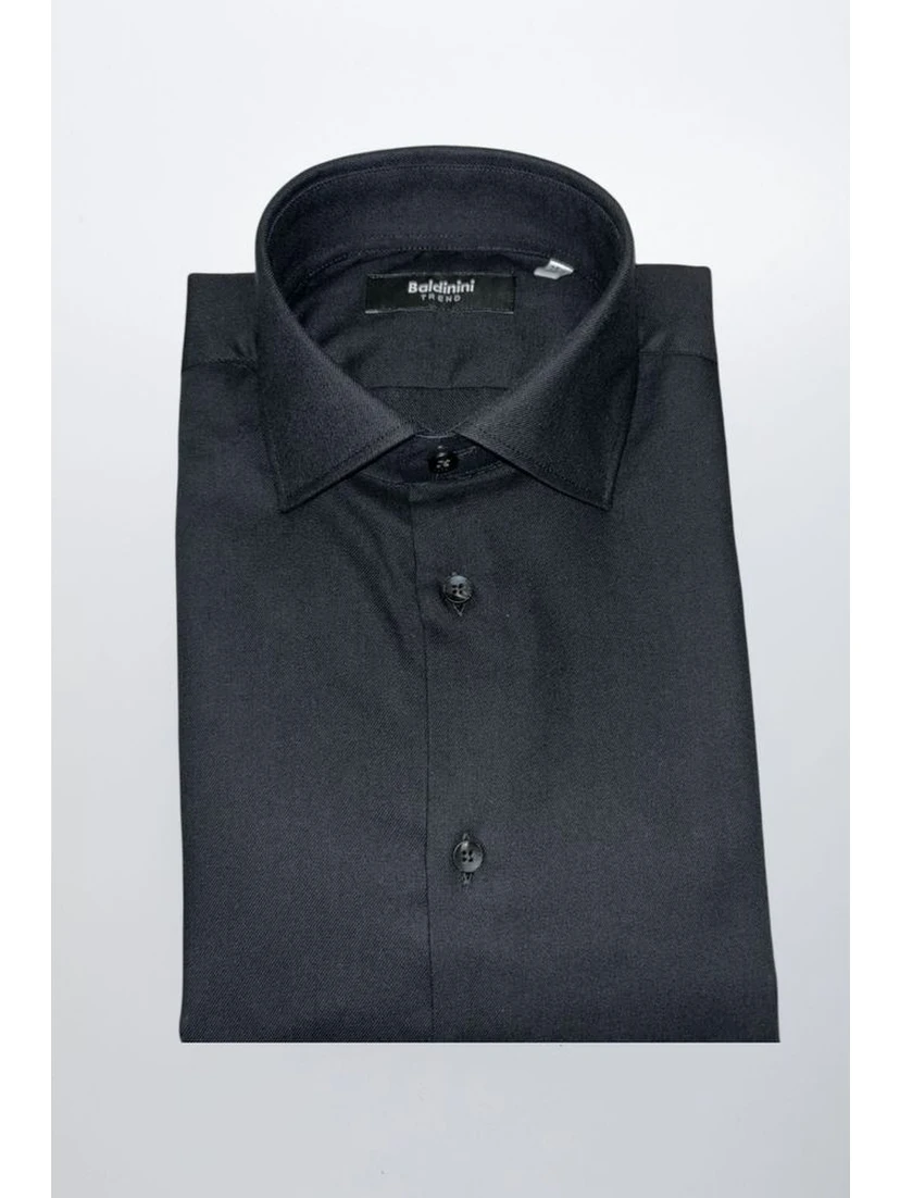 Black Cotton Men Shirt