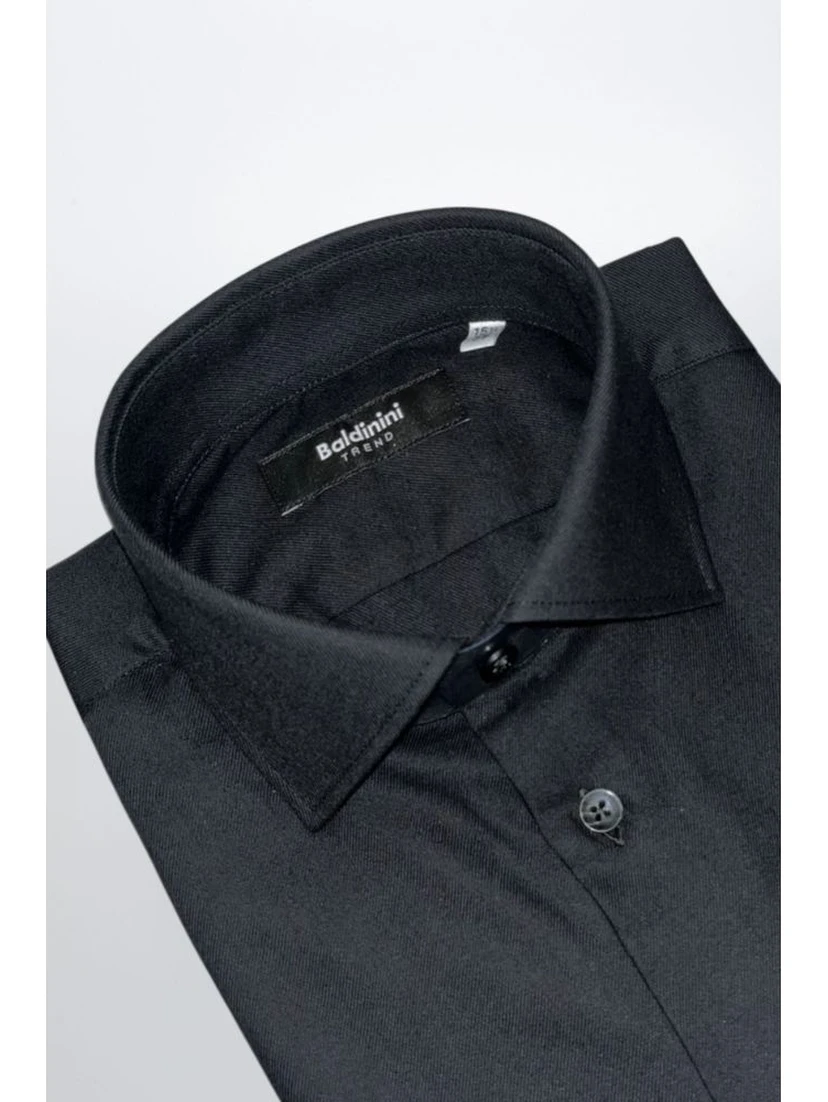 Black Cotton Men Shirt