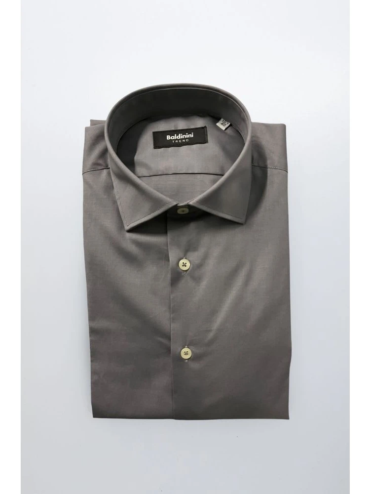 Gray Cotton Men Shirt