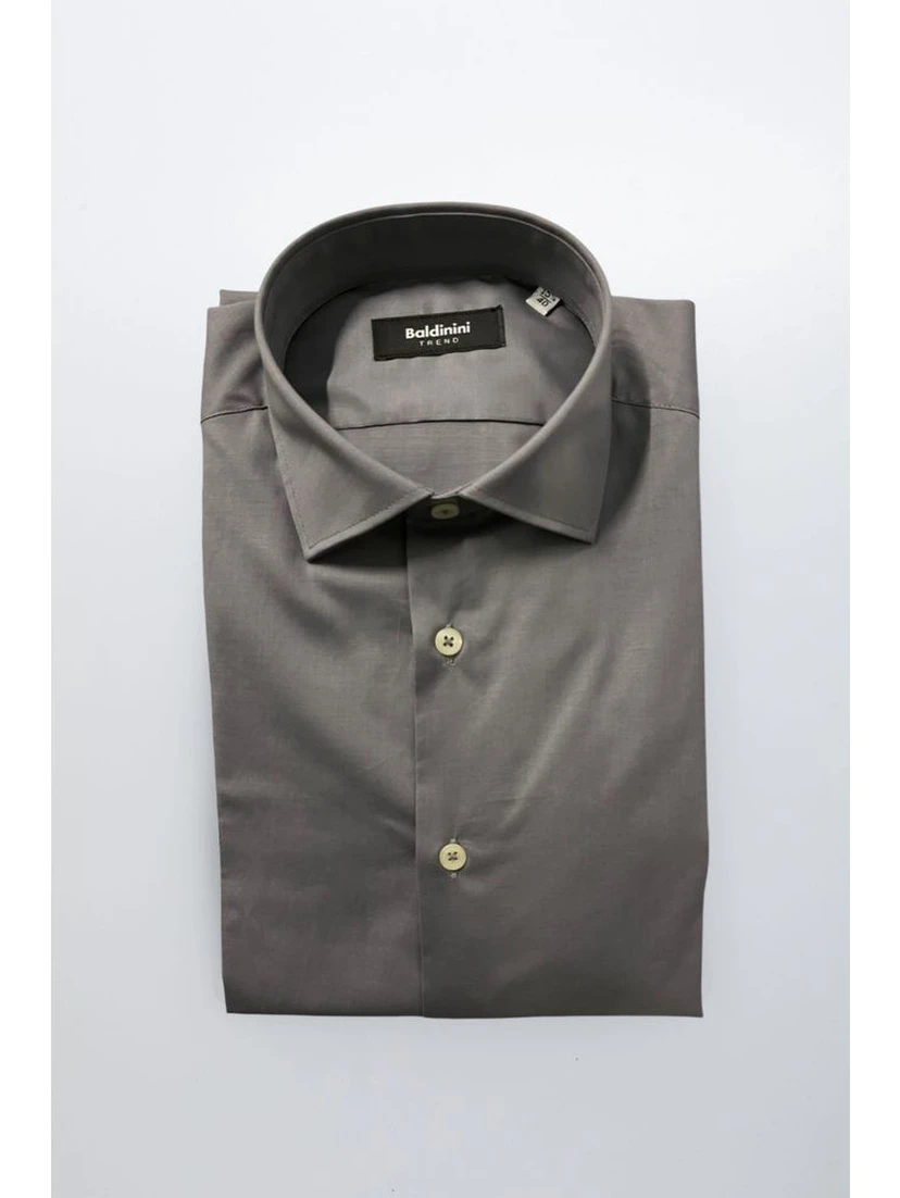Gray Cotton Men Shirt