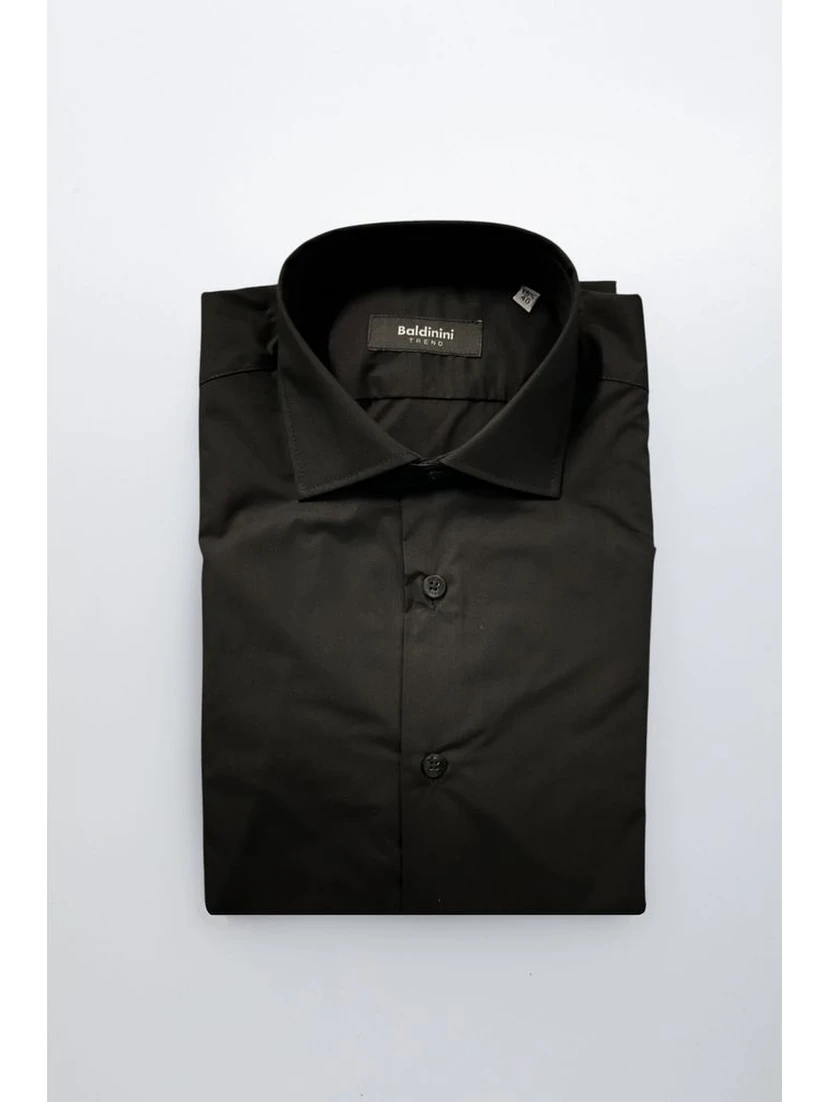 Black Cotton Men's Shirt