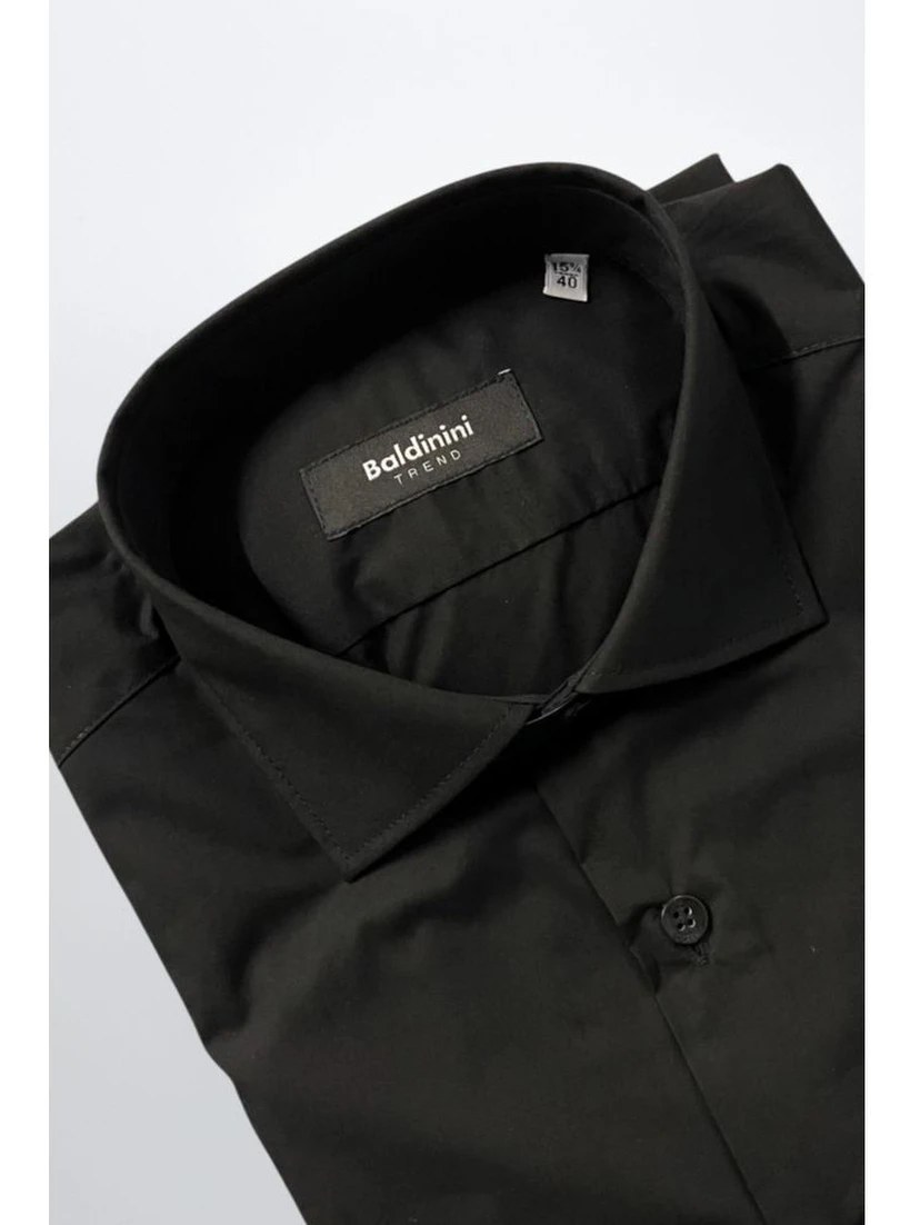 Black Cotton Men's Shirt