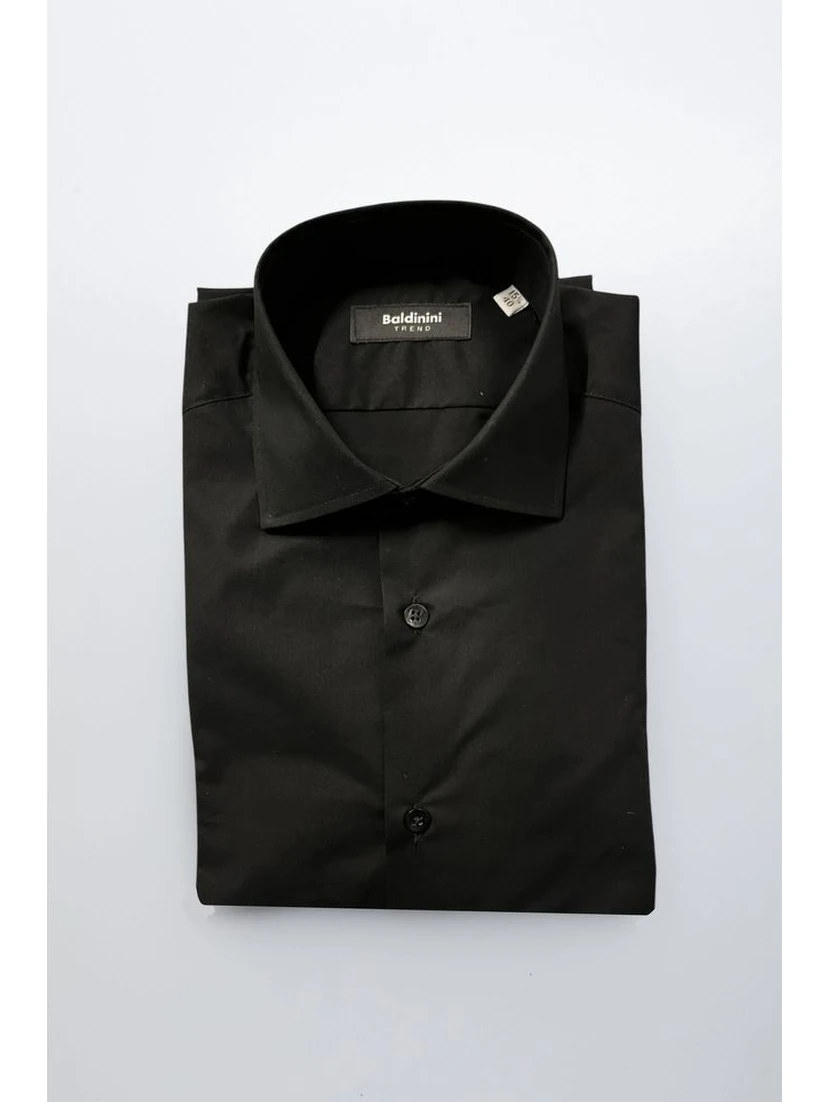 Black Cotton Men's Shirt