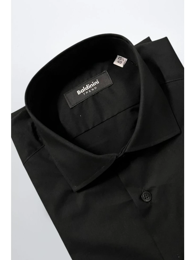 Black Cotton Men's Shirt