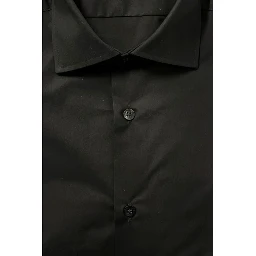 Black Cotton Men's Shirt