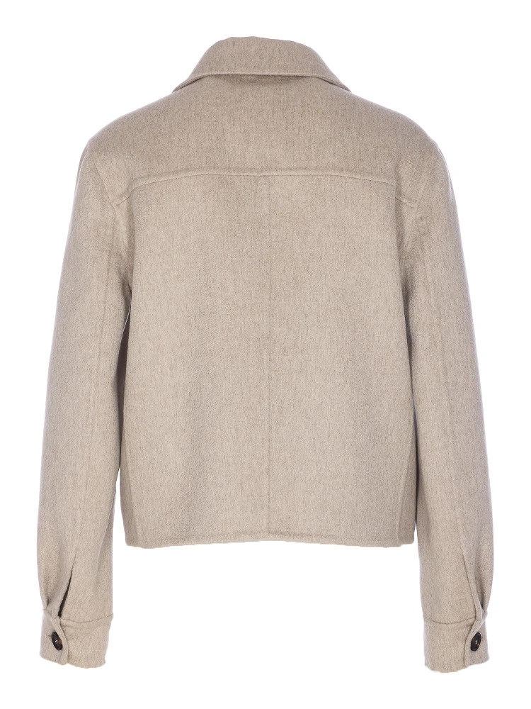 Double-breasted cashmere alternative