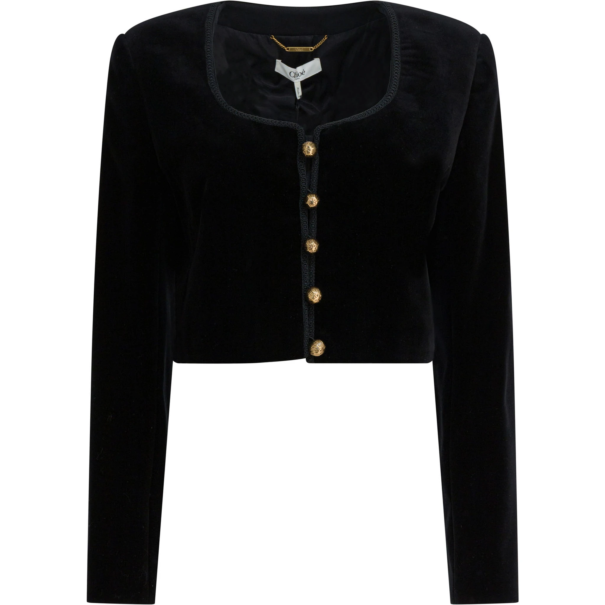 Cropped jacket with buttons