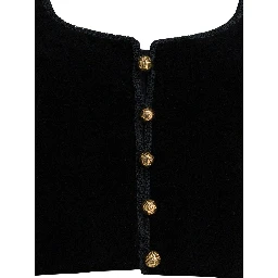 Cropped jacket with buttons