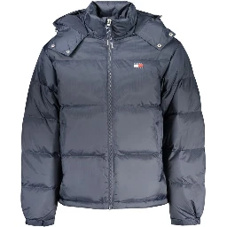Blue Polyester Men's Jacket