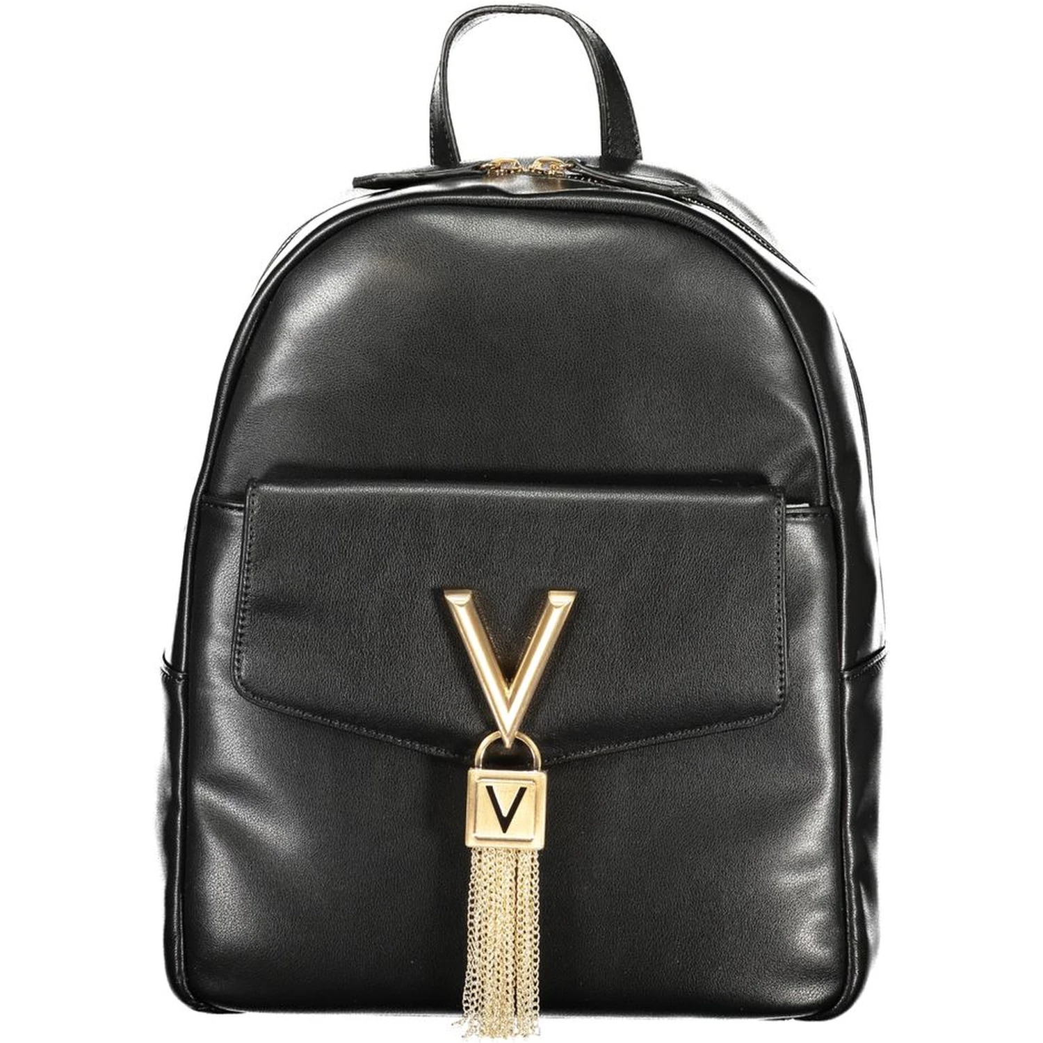 Black Polyurethane Women Backpack