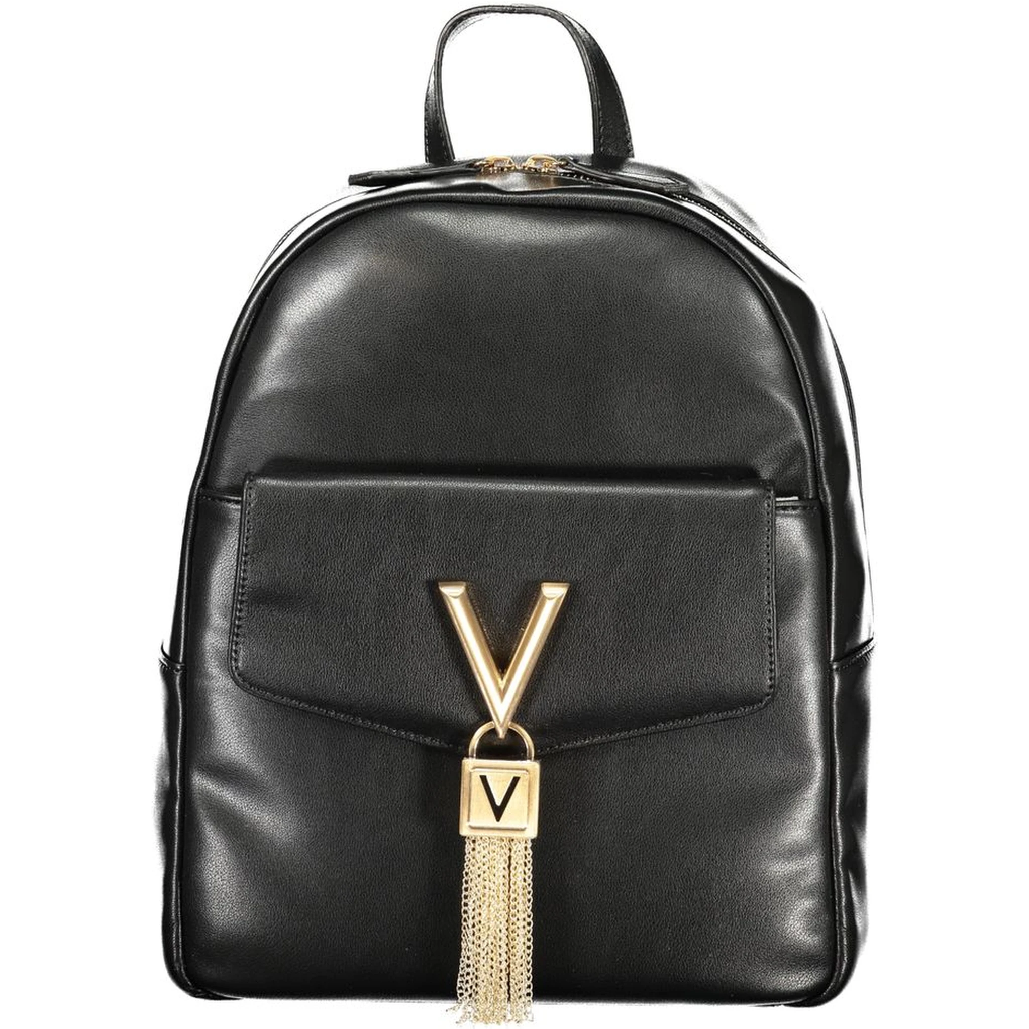 Black Polyurethane Women Backpack