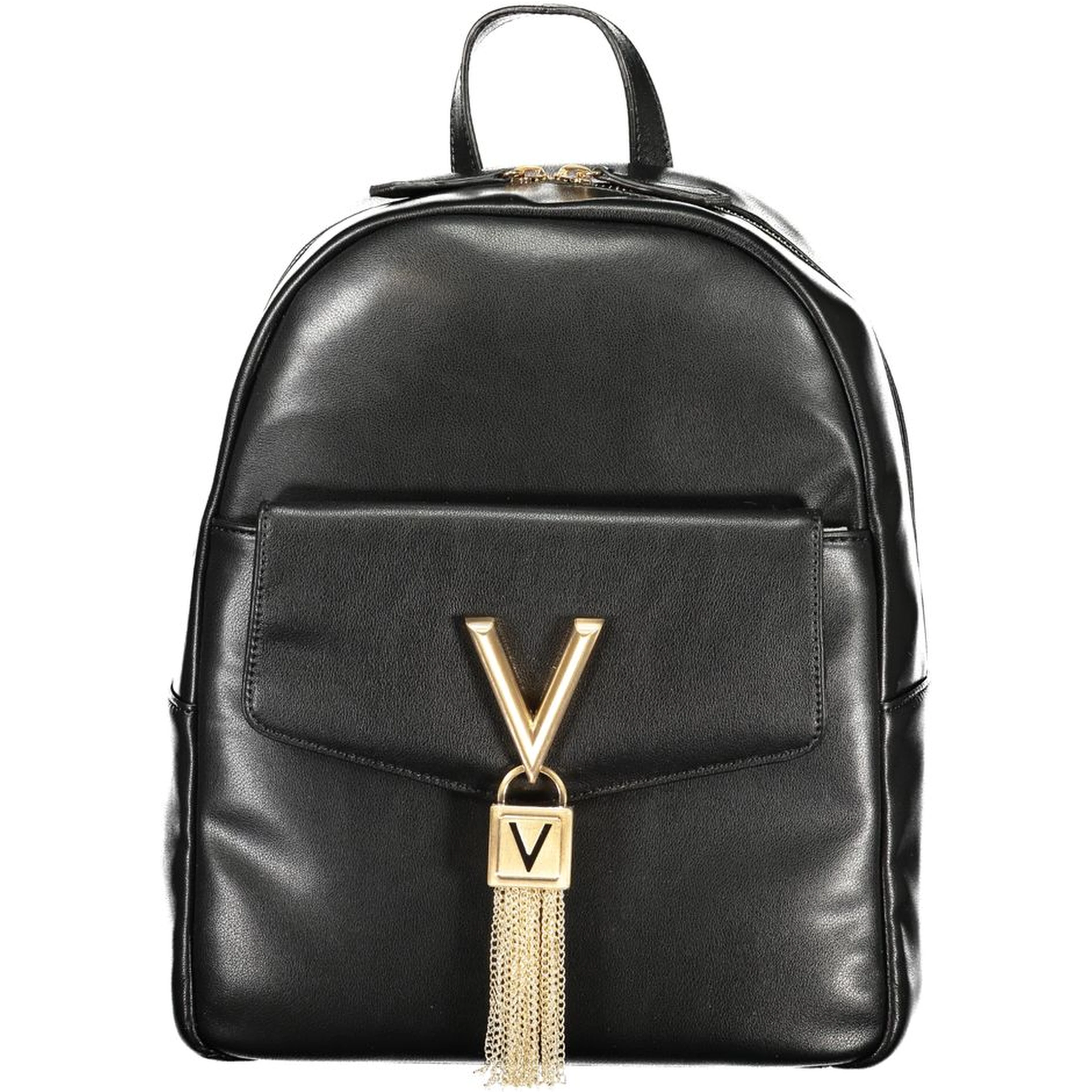 Black Polyurethane Women Backpack