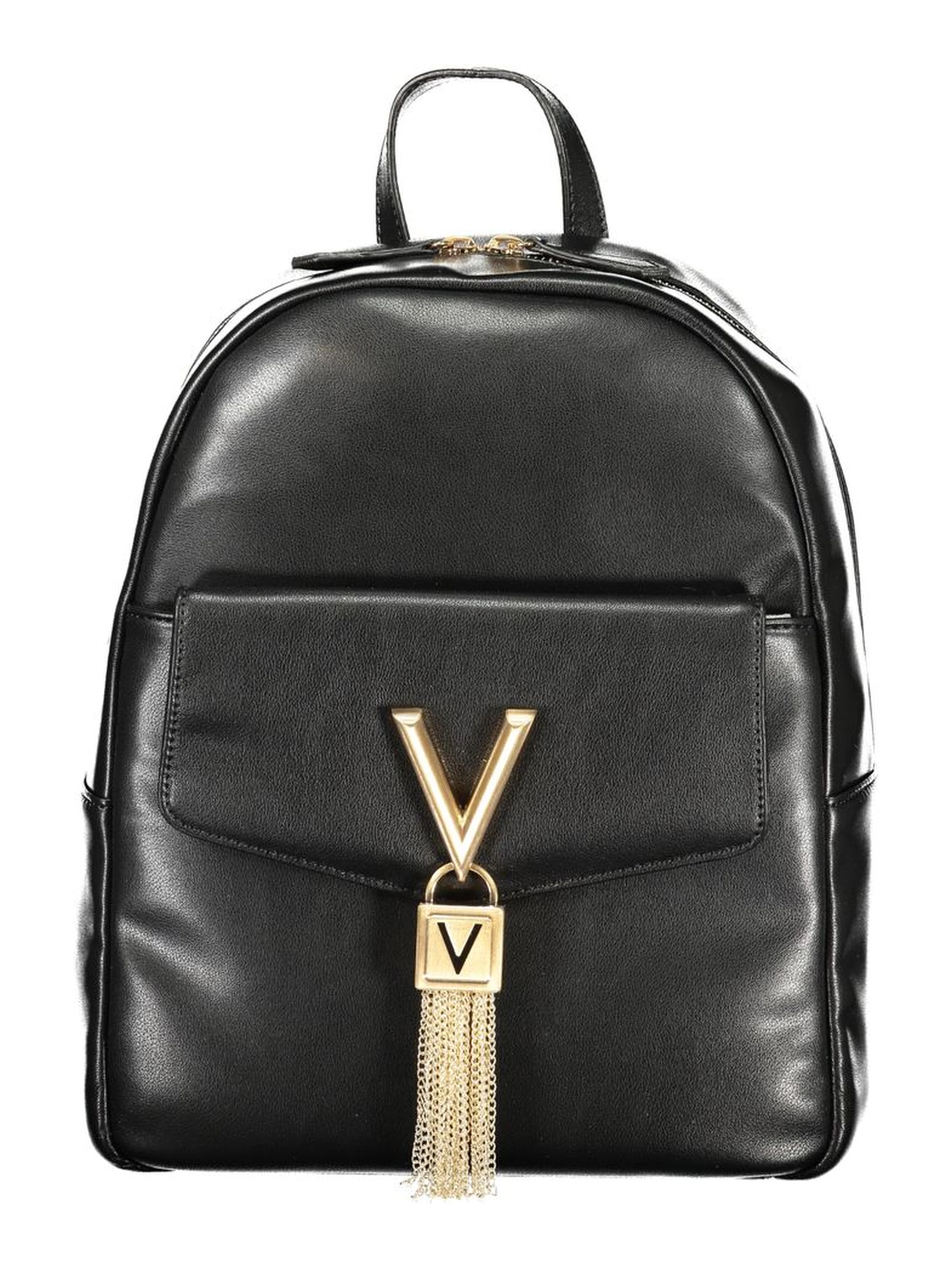 Black Polyurethane Women Backpack