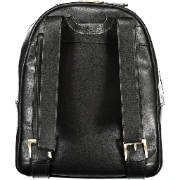 Black Polyurethane Women Backpack