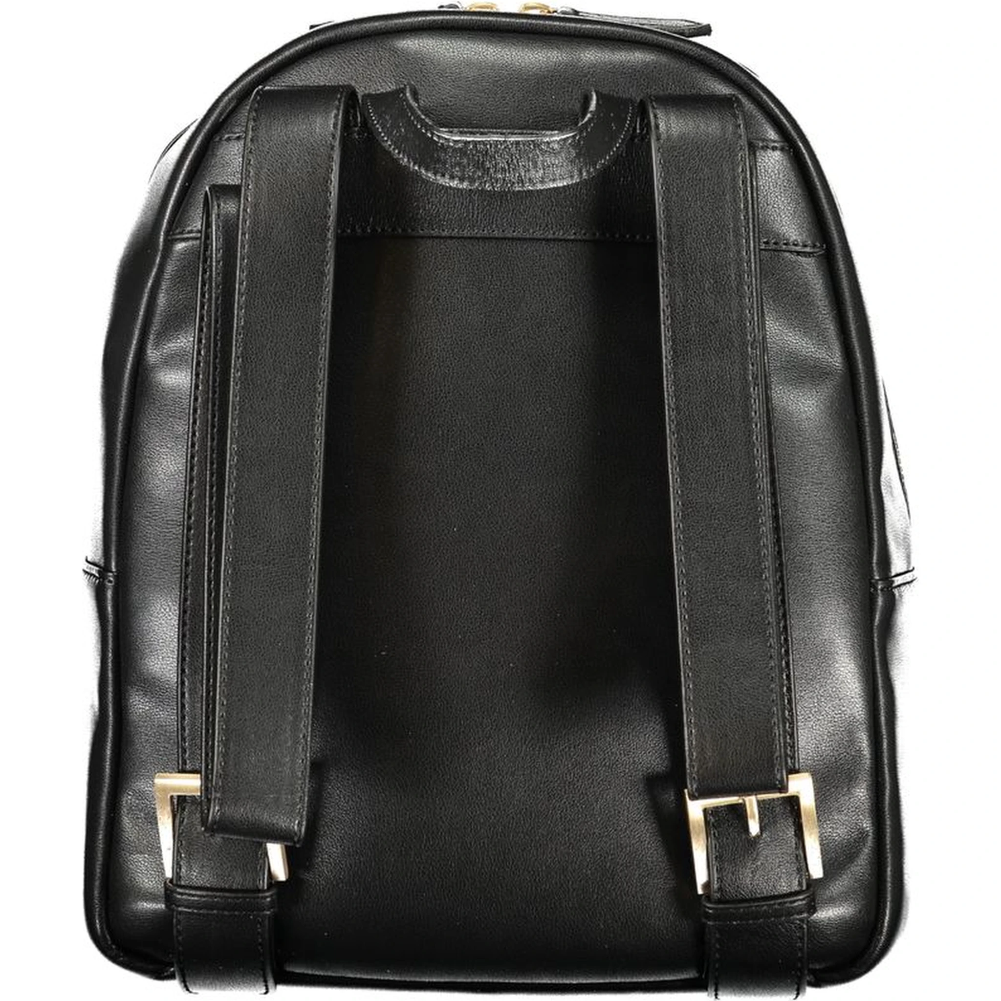 Black Polyurethane Women Backpack