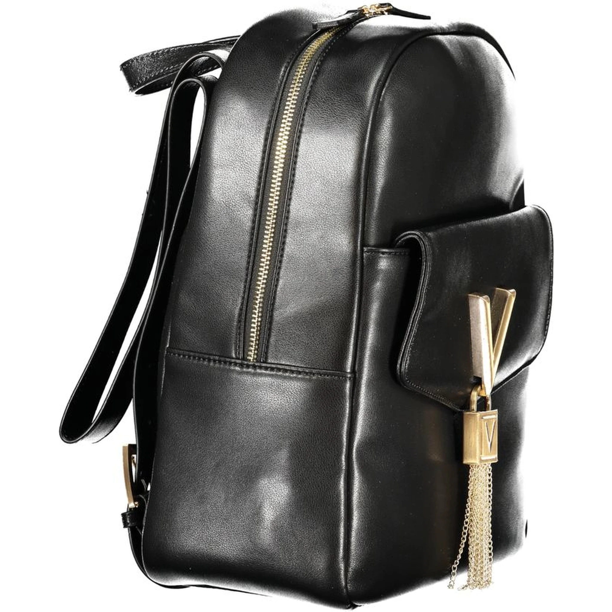 Black Polyurethane Women Backpack
