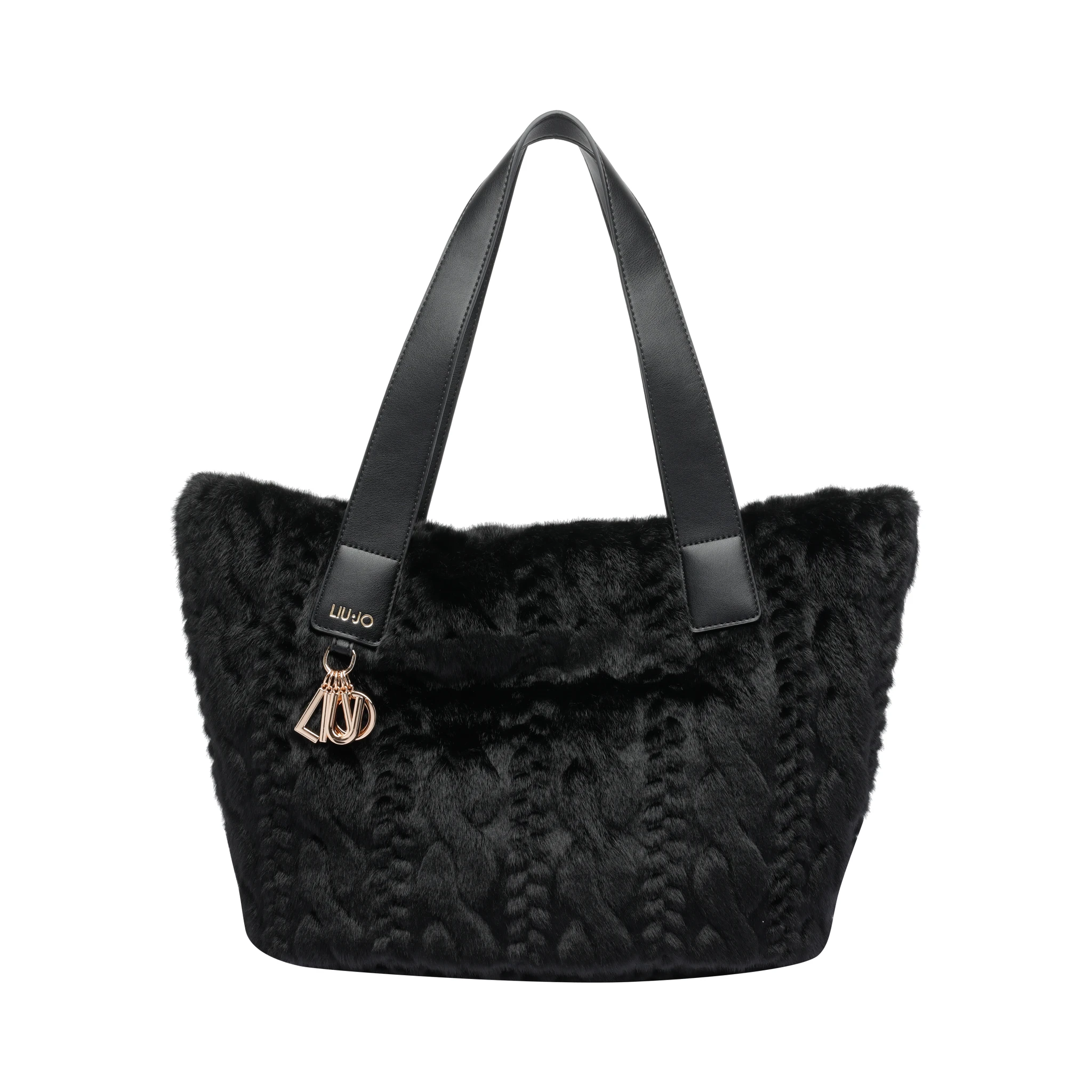 large cable-knit tote bag