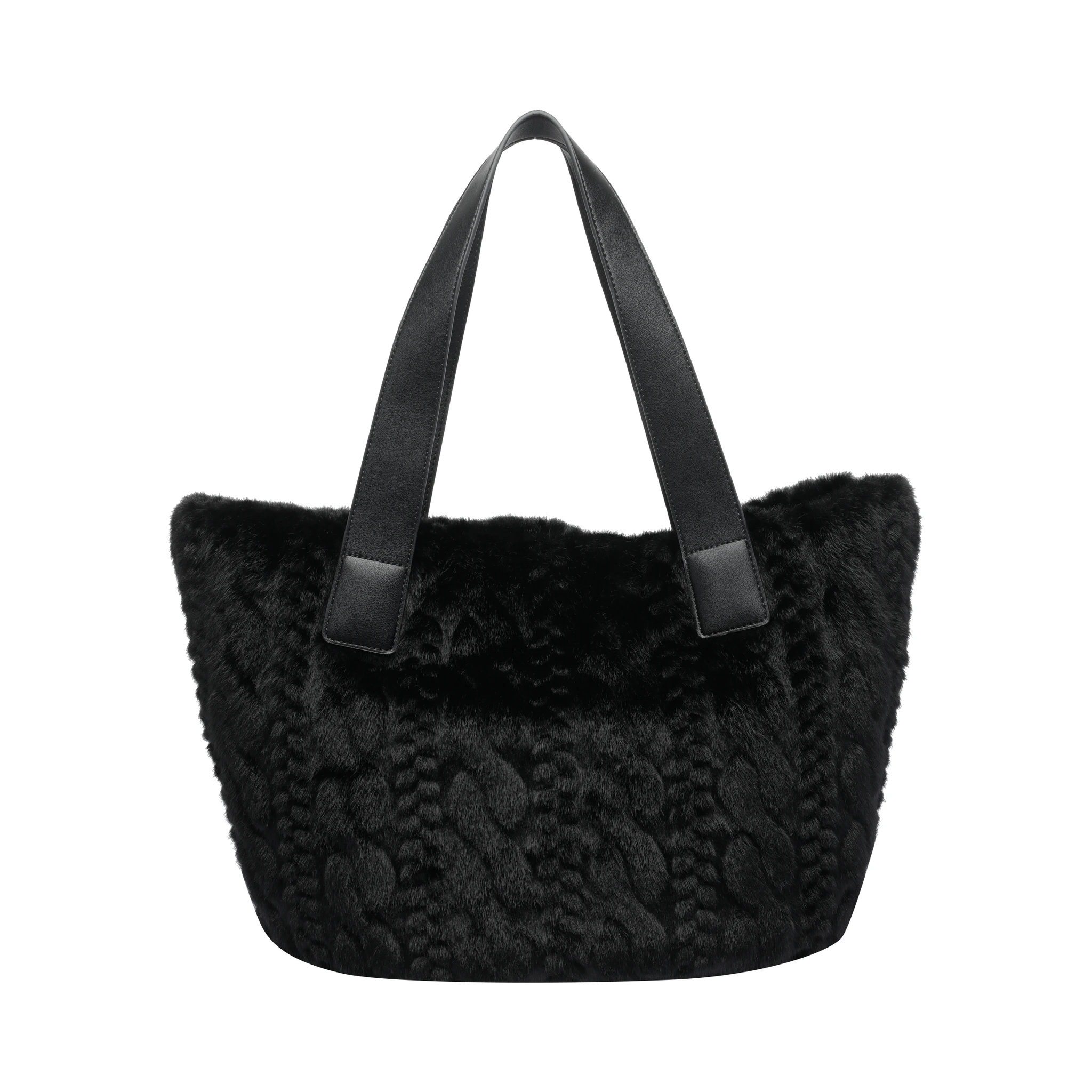 large cable-knit tote bag