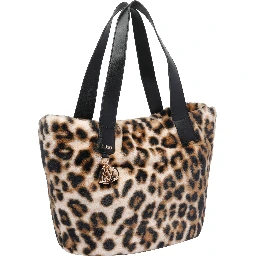 leopard-print top-handle tote bag