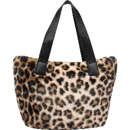 leopard-print top-handle tote bag