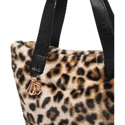 leopard-print top-handle tote bag