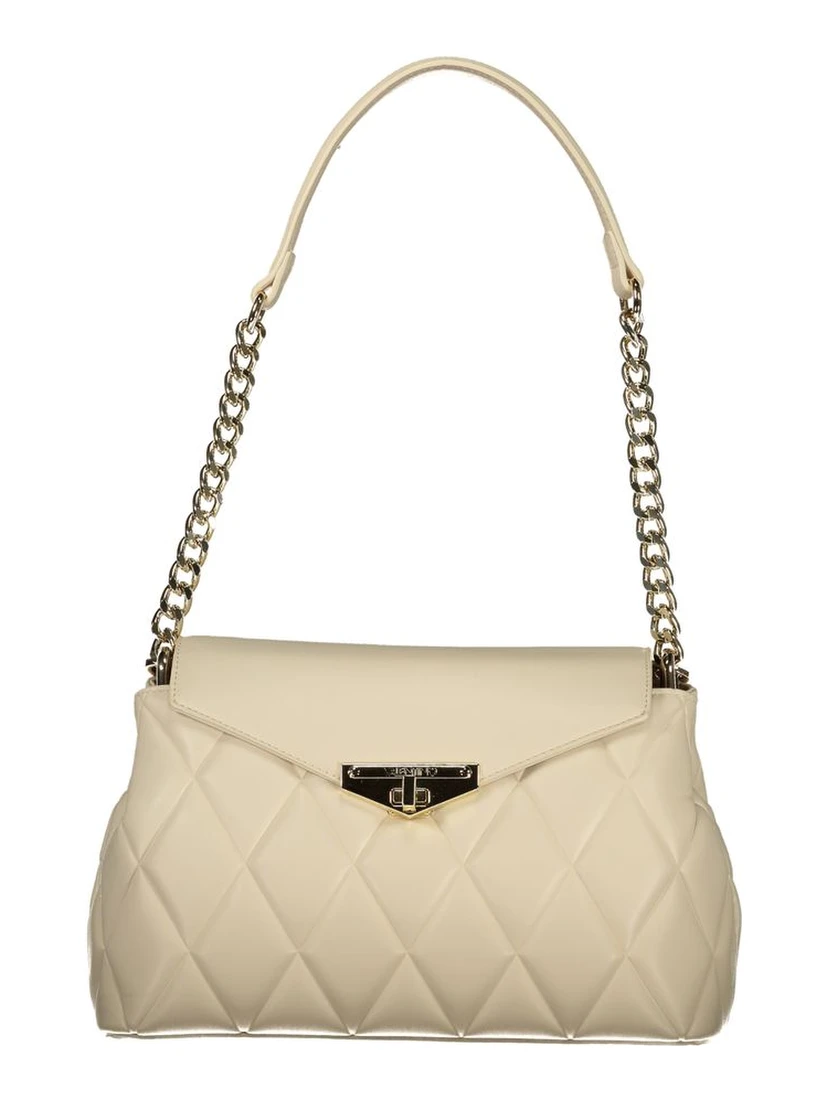 Beige Polyurethane Women Shoulder Bag