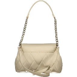 Beige Polyurethane Women Shoulder Bag