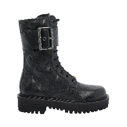 أحذية قتالية جلدية بشعار VLogo