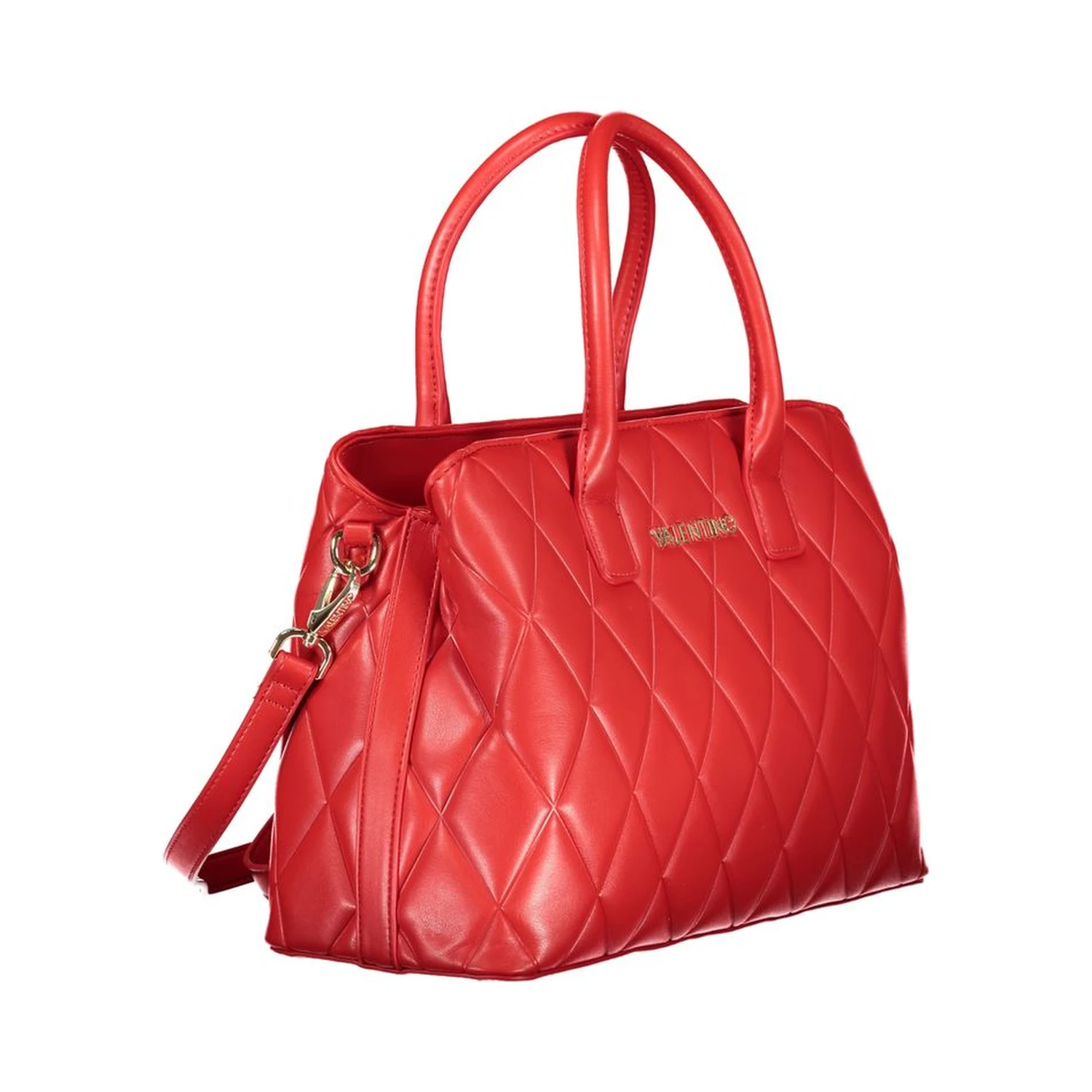 Red Polyurethane Women Handbag