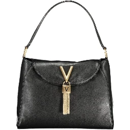 Black Polyurethane Women Shoulder Bag
