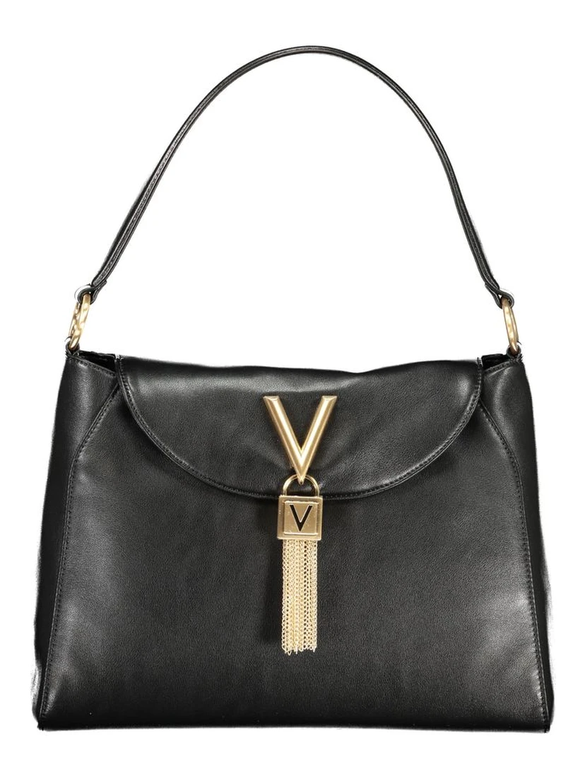Black Polyurethane Women Shoulder Bag