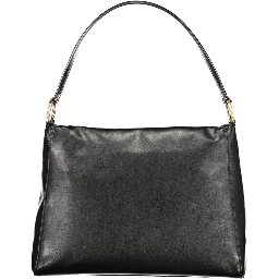 Black Polyurethane Women Shoulder Bag
