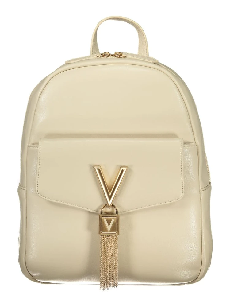Beige Polyurethane Women Backpack