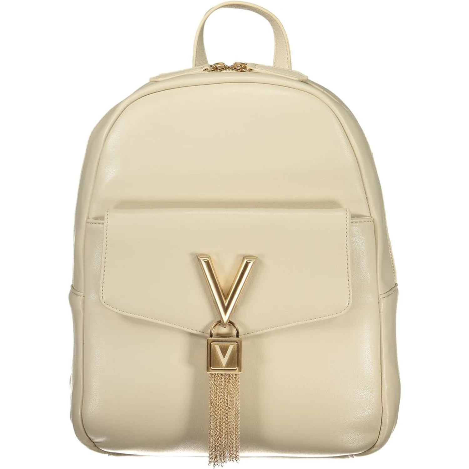 Beige Polyurethane Women Backpack