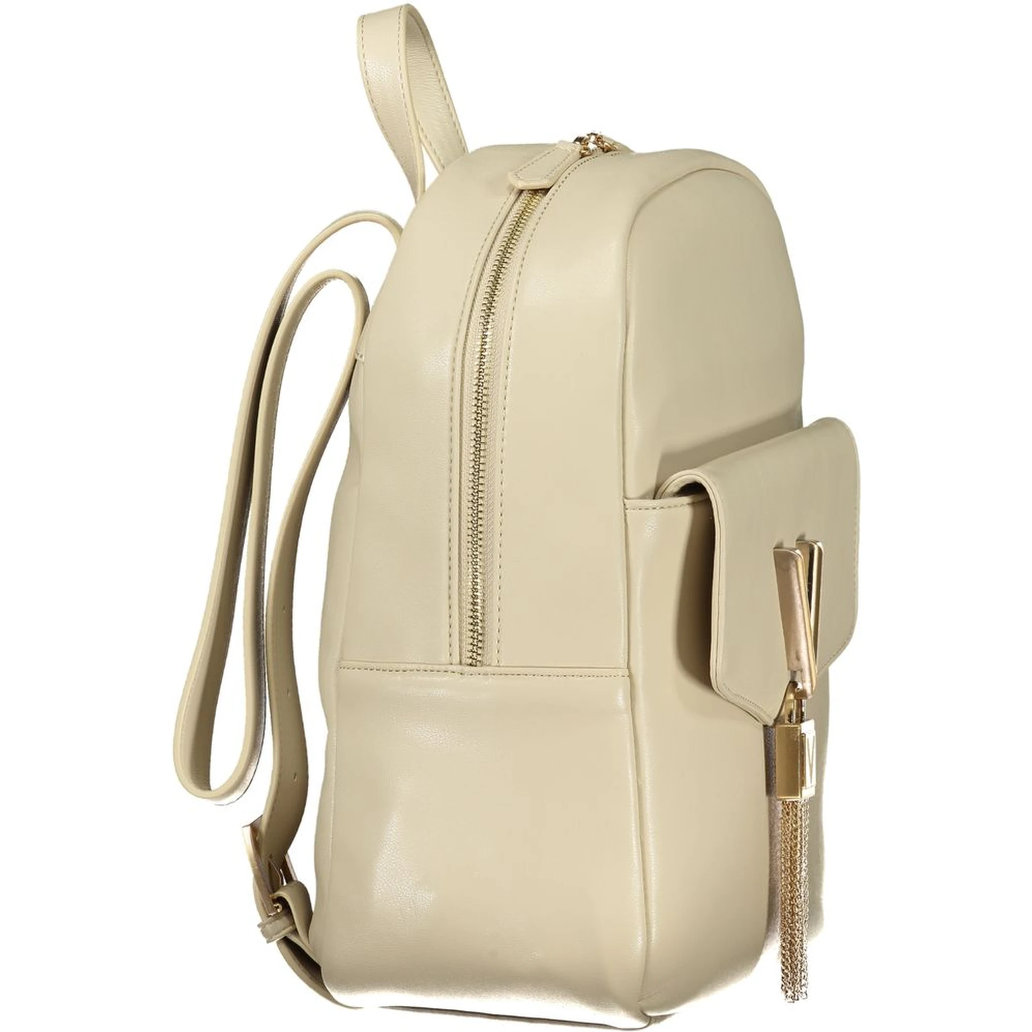 Beige Polyurethane Women Backpack