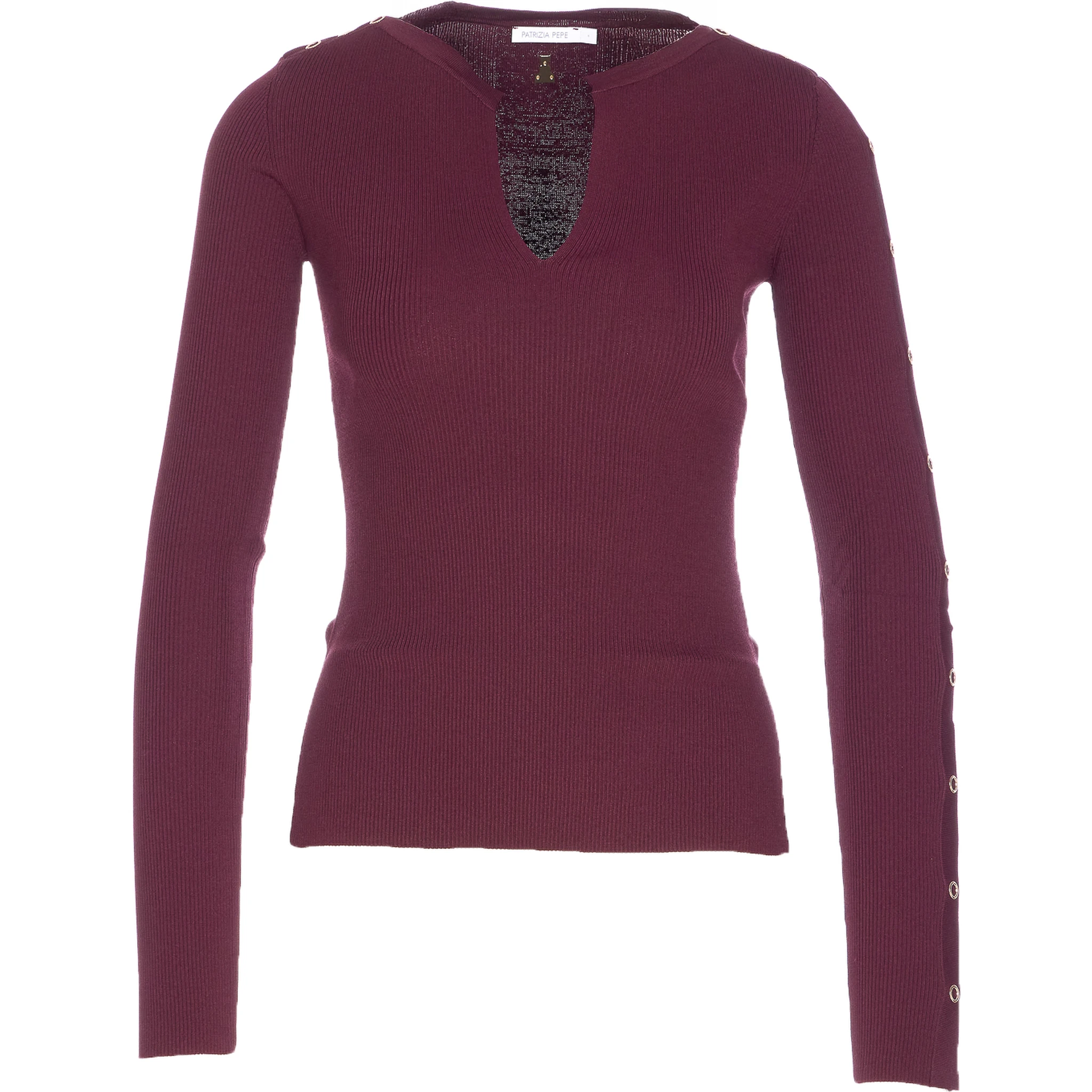 V-neck ribbed sweatshirt