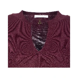 V-neck ribbed sweatshirt