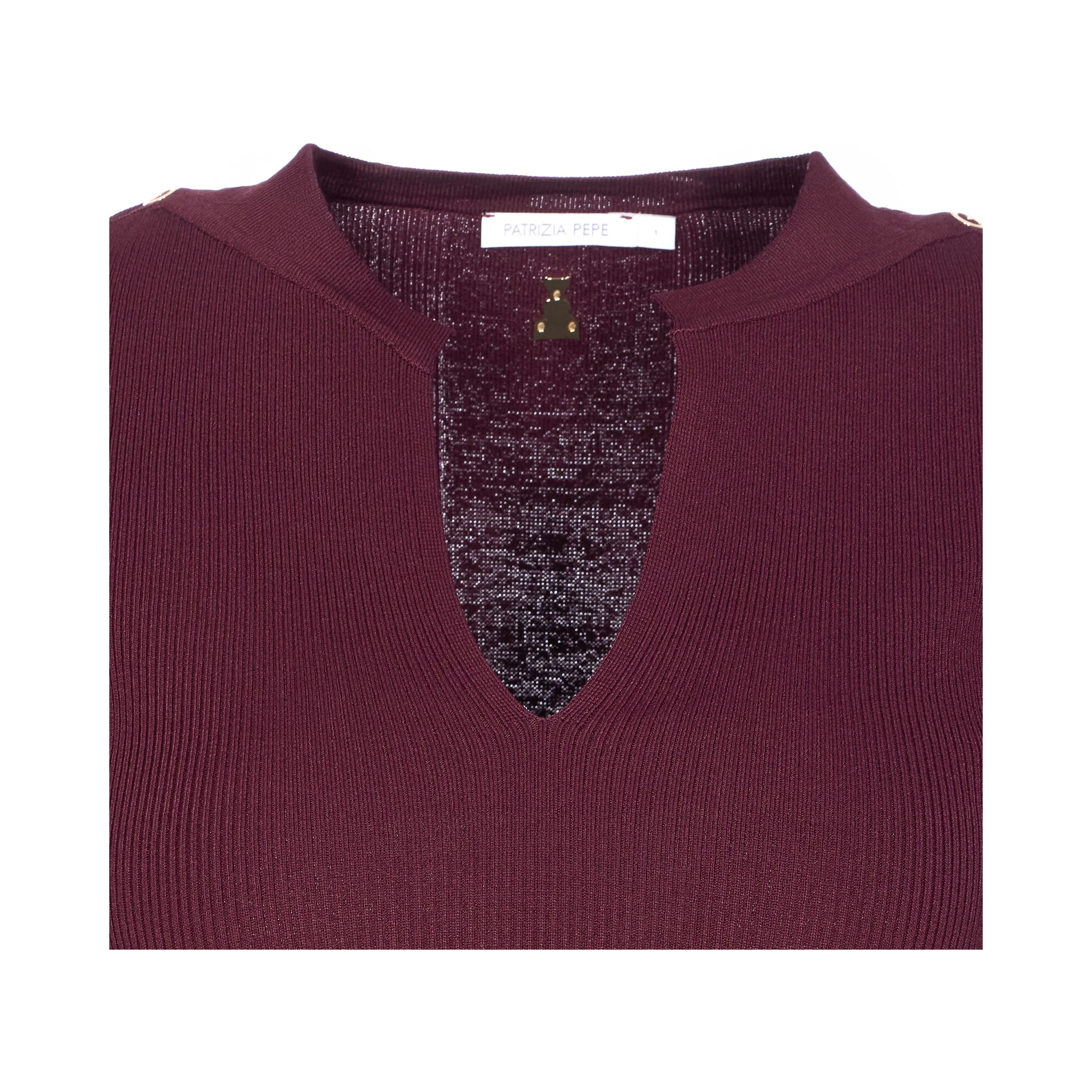 V-neck ribbed sweatshirt