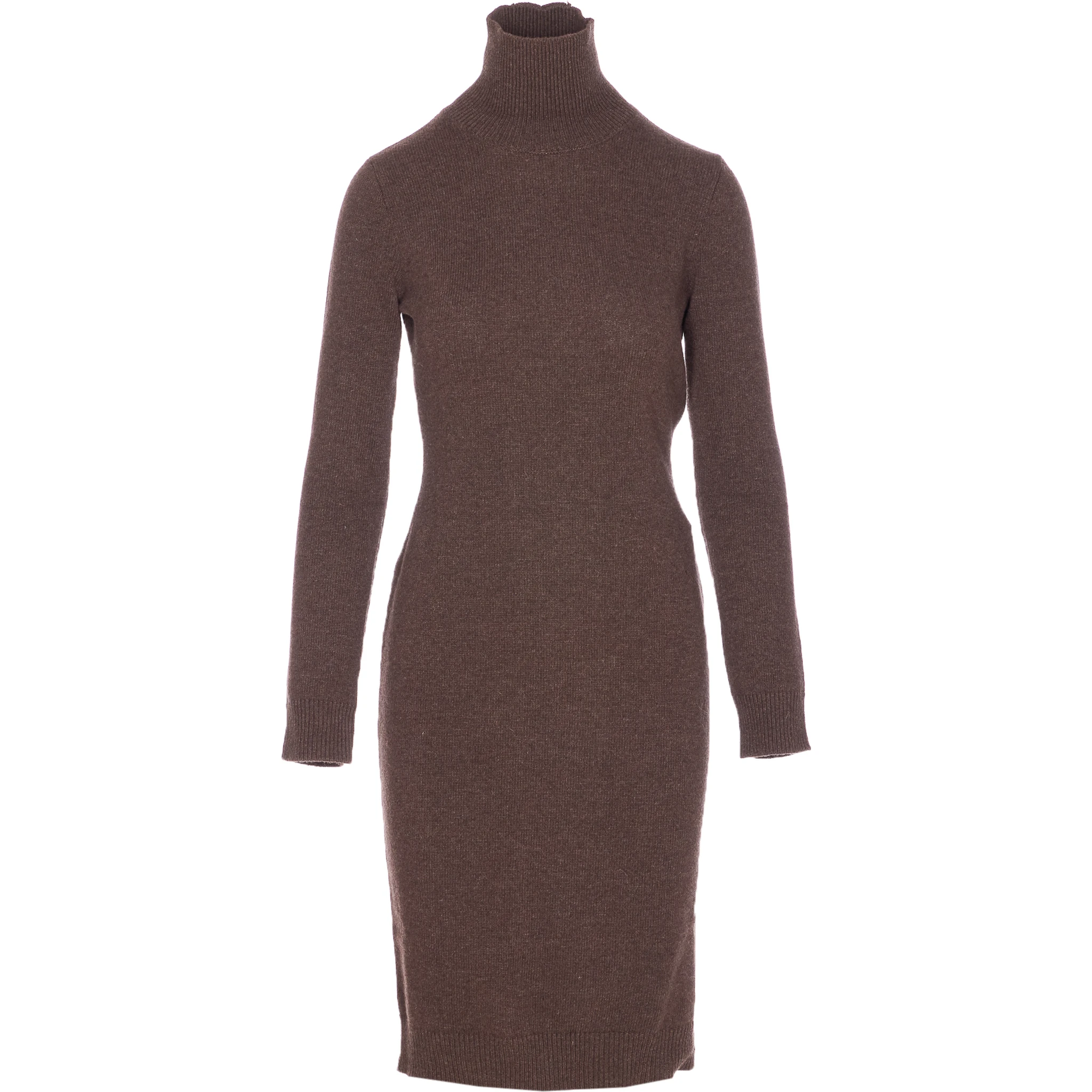 high-neck ribbed dress