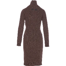 high-neck ribbed dress