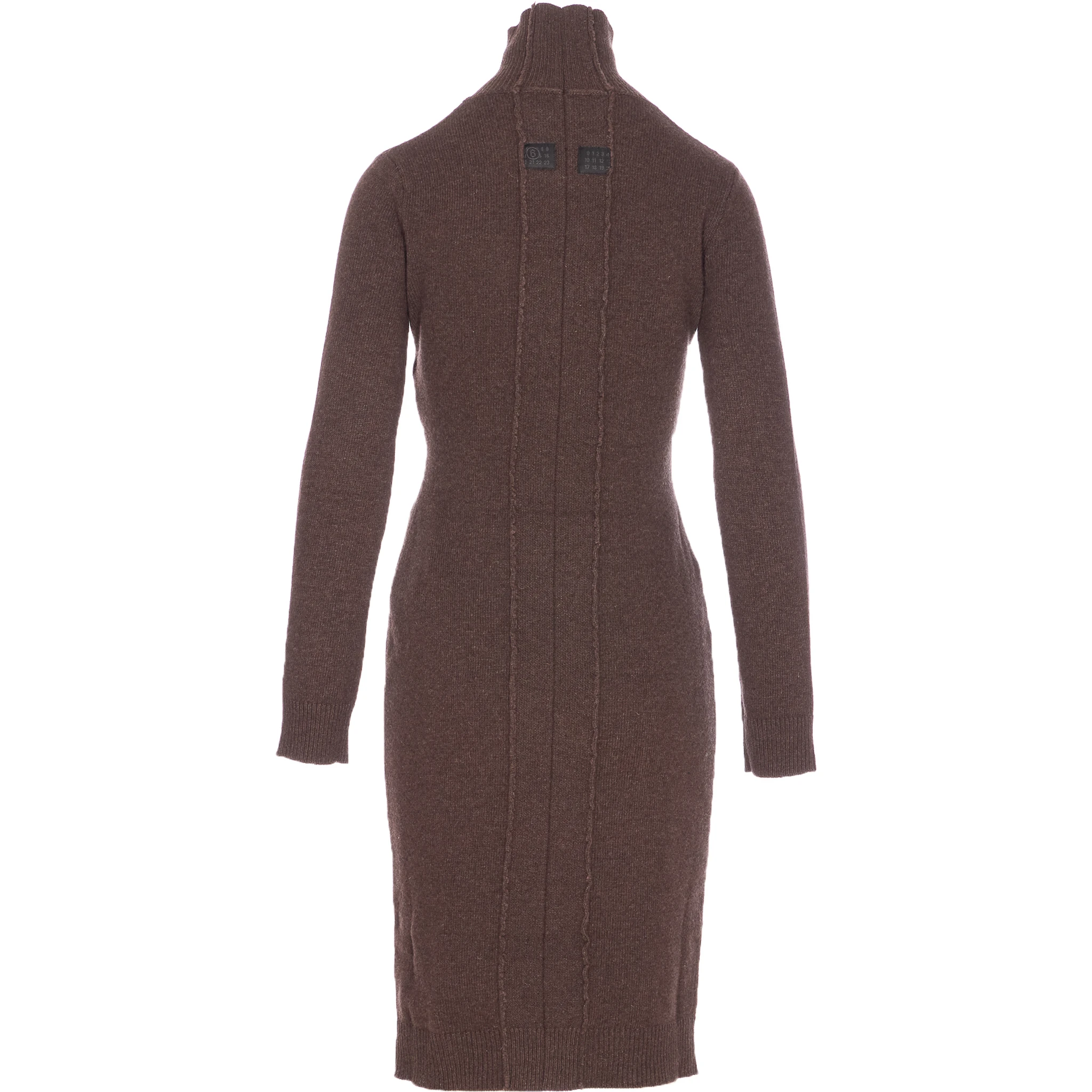 high-neck ribbed dress