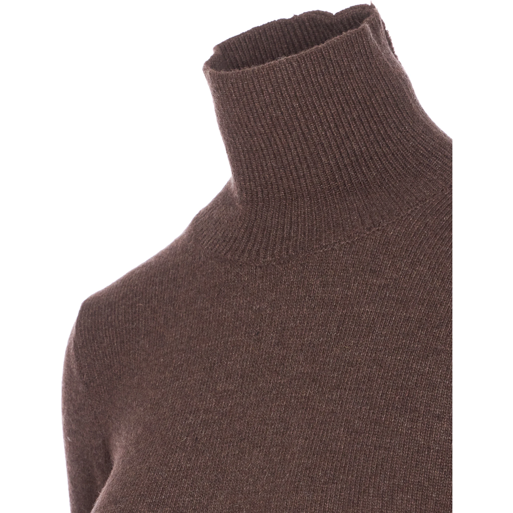 high-neck ribbed dress