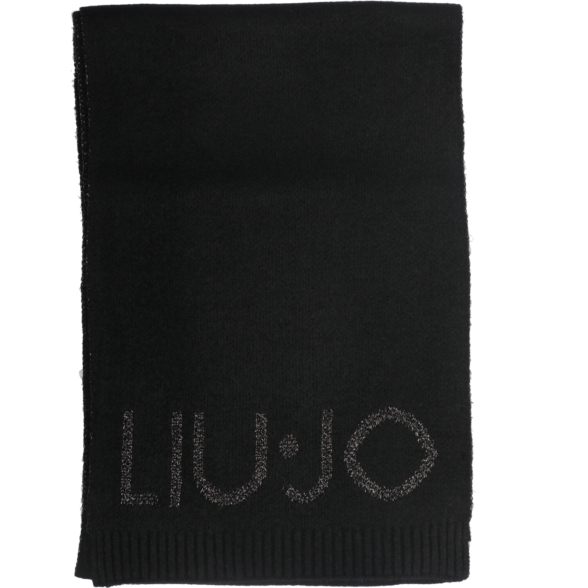 logo-embroidered fringe scarf