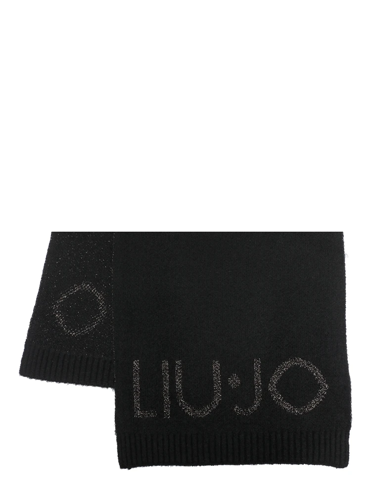 logo-embroidered fringe scarf alternative