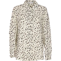 Floral-pattern button-down shirt